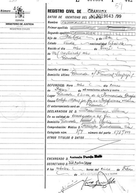 certificado de defuncion murcia