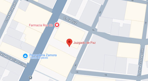 ubicación Registro Civil-Juzgado de Paz Los Alcázares de Murcia
