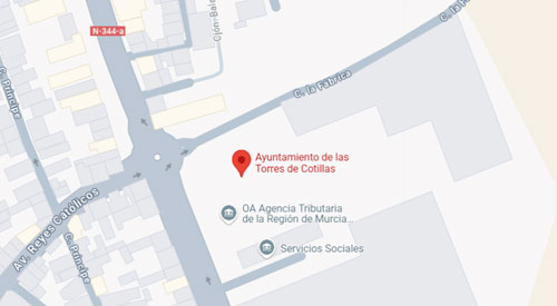 ubicación Registro Civil-Juzgado de Paz Las Torres de Cotillas de Murcia