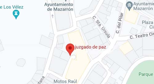 ubicación Registro Civil-Juzgado de Paz Mazarron Murcia